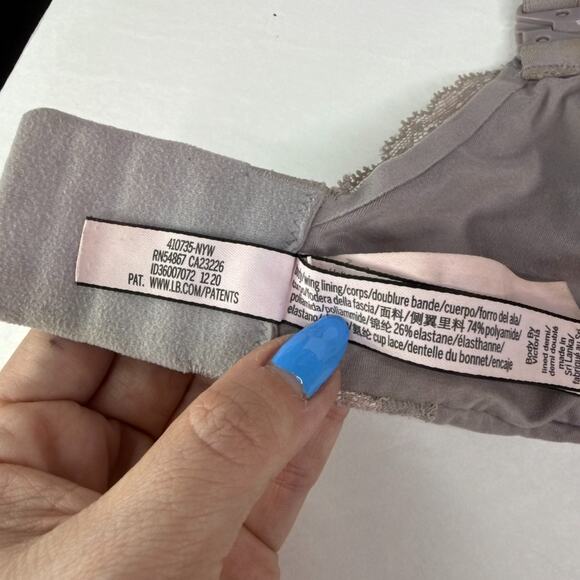 Victorias Secret Lined Demi Underwire Bra Convertible Lightly Lined Gray 38DD - Picture 7 of 7